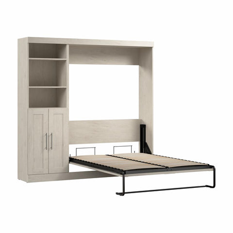 Lit escamotable double et organisateur de garde-robe avec portes (84L)