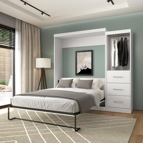 Grand lit escamotable et organisateur de garde-robe avec tiroirs (90L)