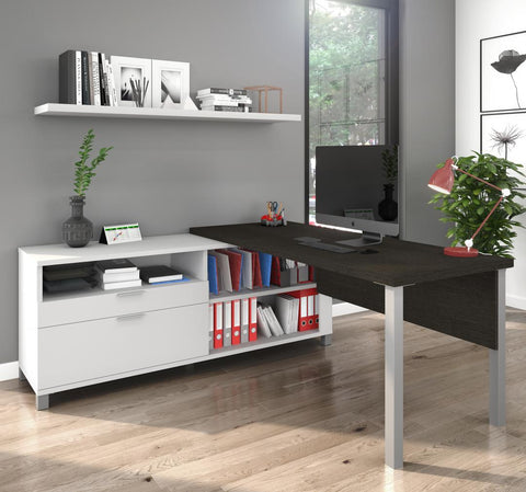 Bureau en L 72L avec pattes de métal