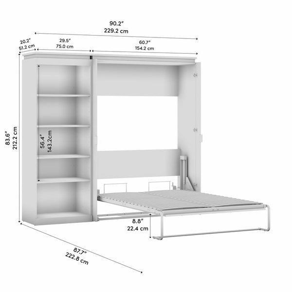 Full Murphy Bed with Shelves (91W)
