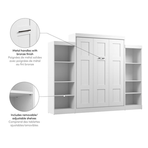 Grand lit escamotable avec organisateurs de garde-robe (115L)