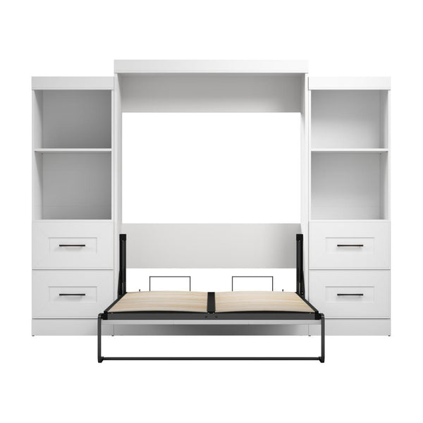 Lit escamotable double et organisateurs de garde-robe avec tiroirs (110L)