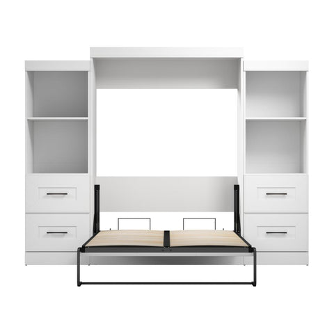 Lit escamotable double et organisateurs de garde-robe avec tiroirs (110L)