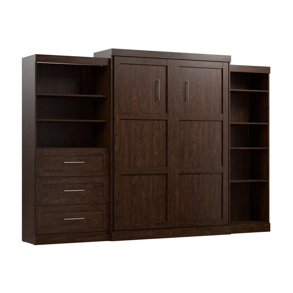 Queen Murphy Bed with Shelving and Drawers (126W)