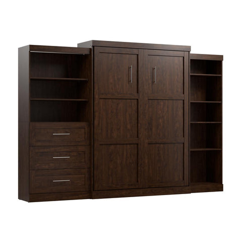 Queen Murphy Bed with Shelving and Drawers (126W)
