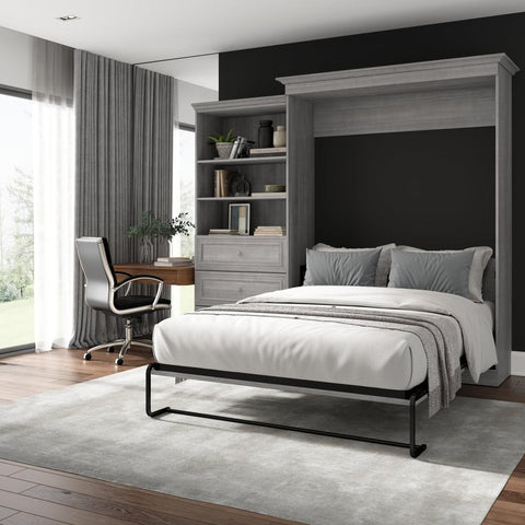 Grand lit escamotable et organisateur de garde-robe avec tiroirs (103L)