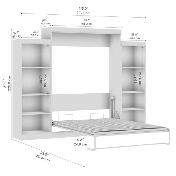 Queen Murphy Bed with Closet Organizers (115W)