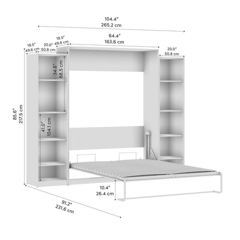Queen Murphy Bed with Closet Organizers (105W)