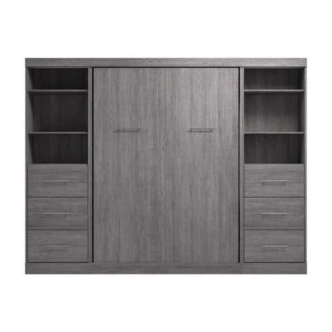 Full Murphy Bed and 2 Closet Organizers with Drawers (109W)
