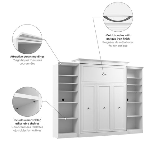 Queen Murphy Bed and 2 Closet Organizers (115W)