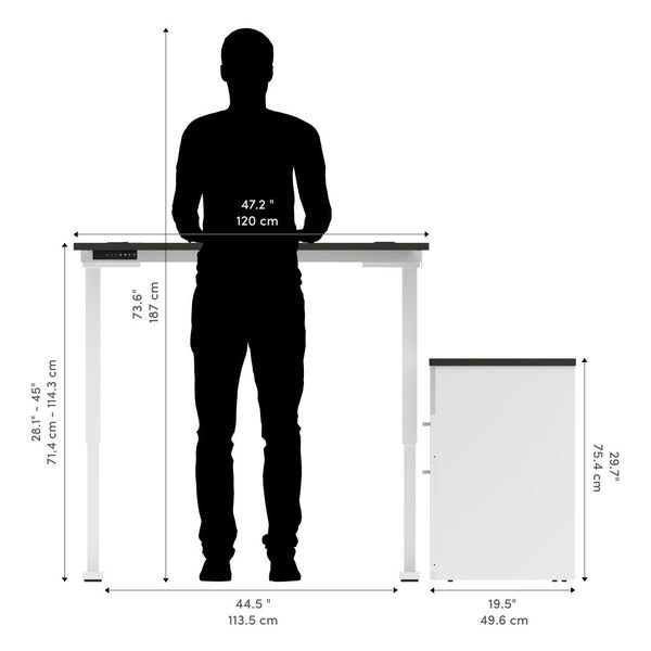 72W L-Shaped Electric Standing Desk