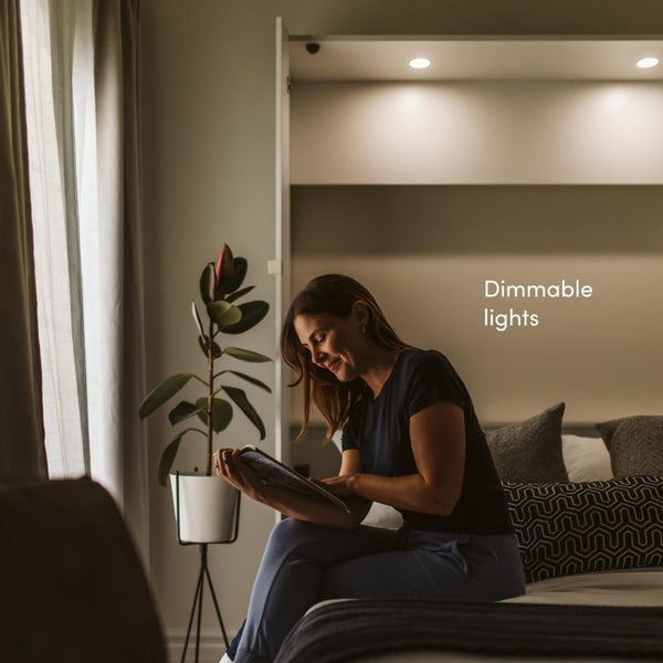 Queen Murphy Bed and Storage Cabinet with Pull-Out Shelf (87W)