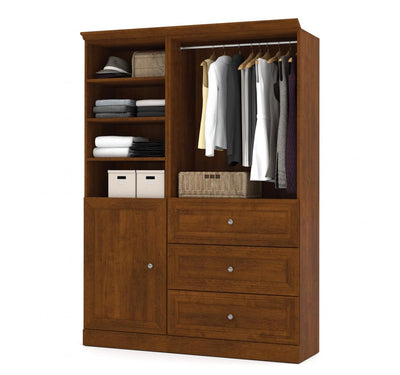 Traditional Closet System with Shelves, Drawers, Clothing Rods & Doors, 61W x 20D