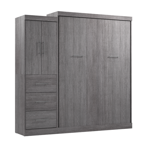 Grand lit escamotable avec armoire-penderie (90L)