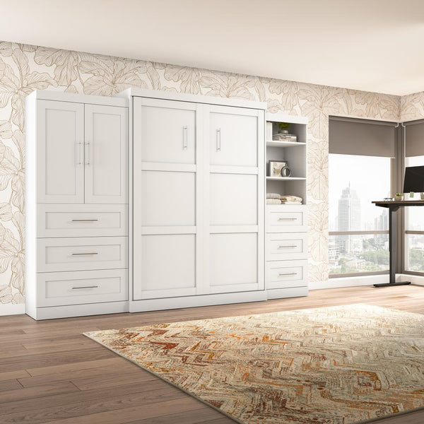 Queen Murphy Bed with Open and Concealed Storage (126W)