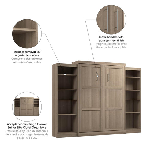 Grand lit escamotable et 2 étagères (115L)