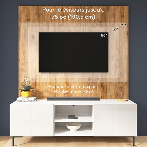 71W Modular Entertainment Center with TV Stand and Small Wall Panel