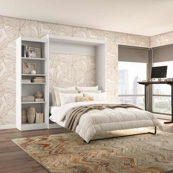 Queen Murphy Bed with Shelving Unit (90W)
