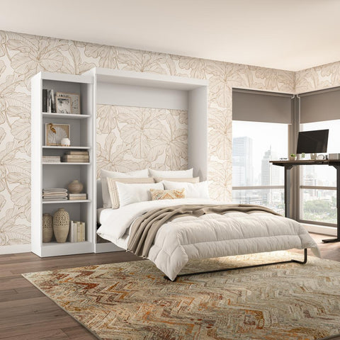 Queen Murphy Bed with Shelving Unit (90W)