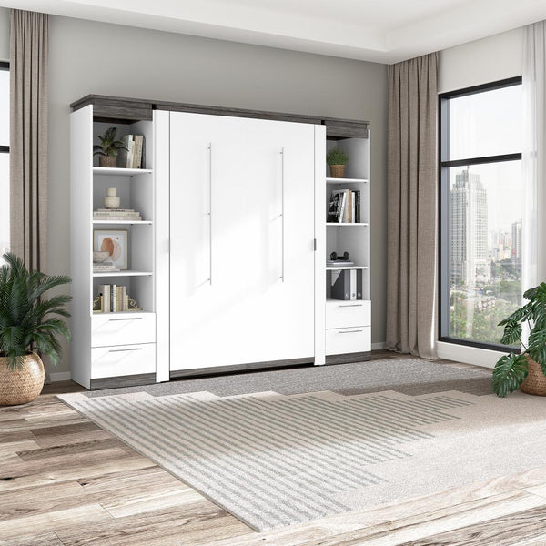 Full Murphy Bed with Shelves and Drawers (100W)