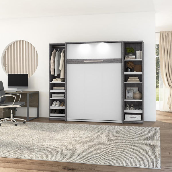Lit escamotable double avec 2 organisateurs de garde-robe (99L)