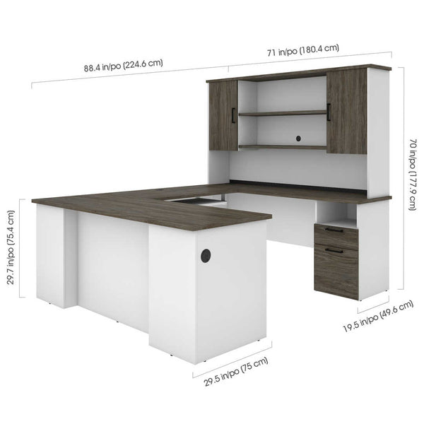 Bureau de direction en L ou en U avec huche