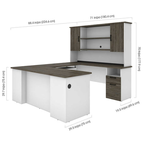 Bureau de direction en L ou en U avec huche