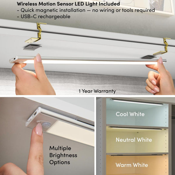 63W Queen Murphy Cabinet Bed with Pullout Drawer