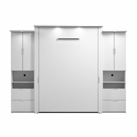 Grand lit escamotable avec 2 armoires (114L)