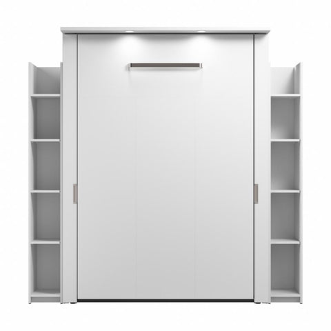 Lit escamotable double avec étagères (81L)