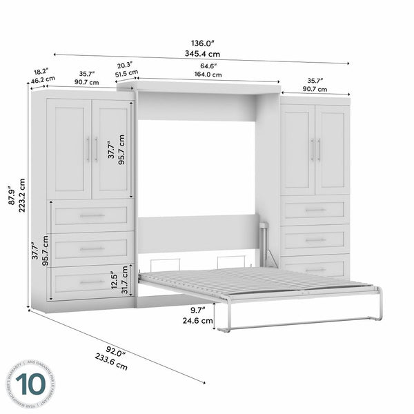 Queen Murphy Bed with Wardrobes (136W)