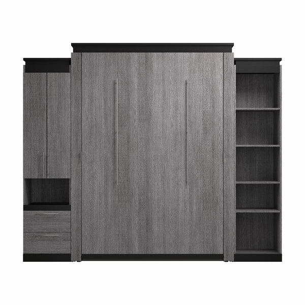 Grand lit escamotable avec armoire et tablettes (106L)