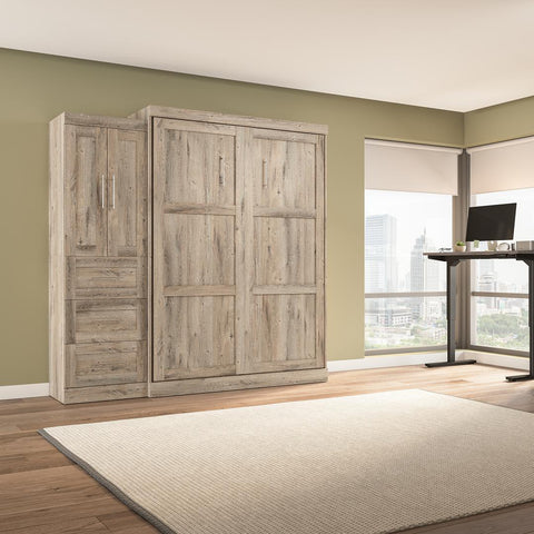 Queen Murphy Bed with Closet Storage Cabinet (89W)