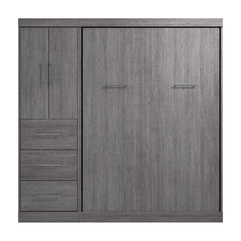 Lit escamotable double avec armoire-penderie (84L)