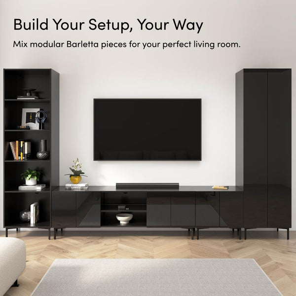 141W Modular Entertainment Center with TV Stand, Storage Cabinet, and Tall Storage Cabinets