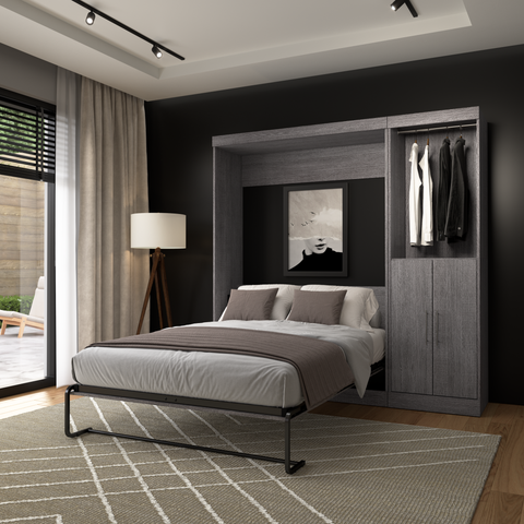 Full Murphy Bed and Closet Organizer with Doors (84W)