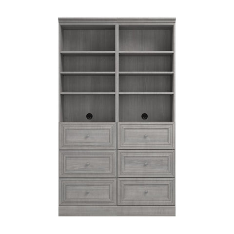 Système de rangement de garde-robe avec tiroirs 50L