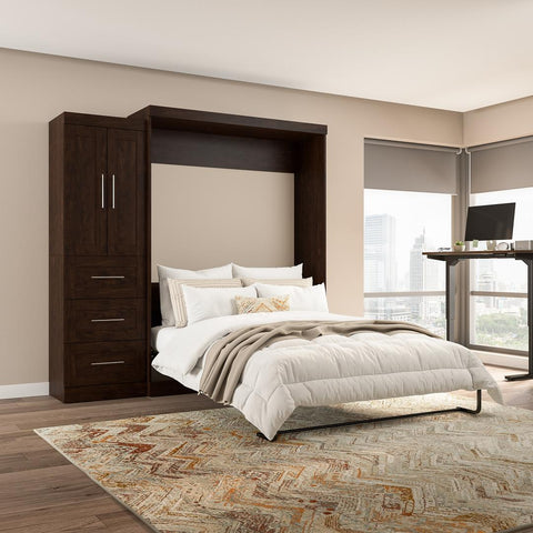 Queen Murphy Bed with Closet Storage Cabinet (89W)