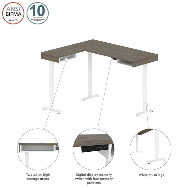 Bureau assis-debout en L 72L