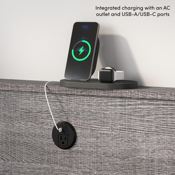 80W Full Horizontal Murphy Bed with Overhead Storage