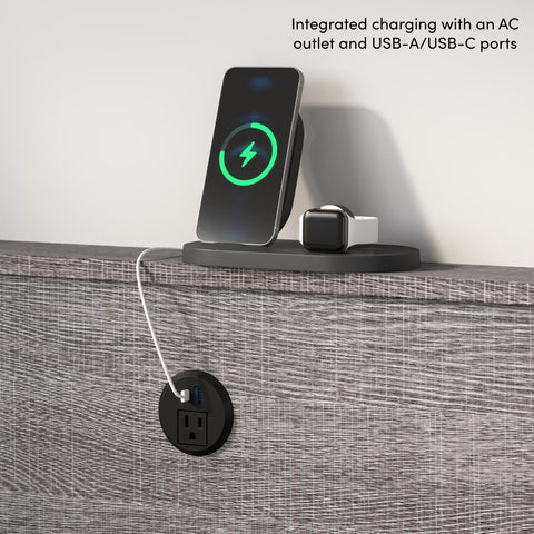 80W Full Horizontal Murphy Bed with Overhead Storage