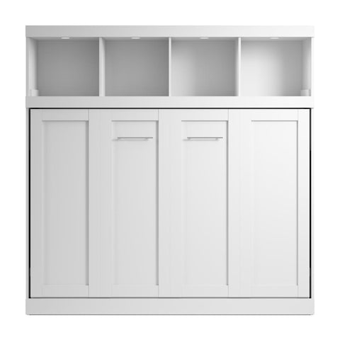 80W Full Horizontal Murphy Bed with Overhead Storage