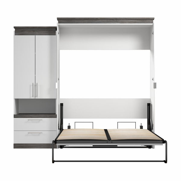 Queen Murphy Bed with Storage Cabinet and Pull-Out Shelf (97W)