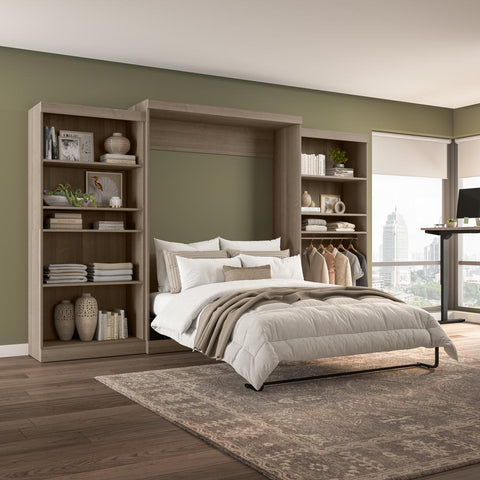 Queen Murphy Bed with 2 Shelving Units (137W)