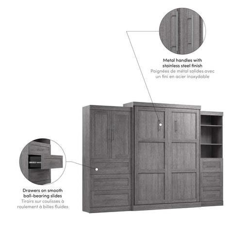 Queen Murphy Bed with Open and Concealed Storage (126W)
