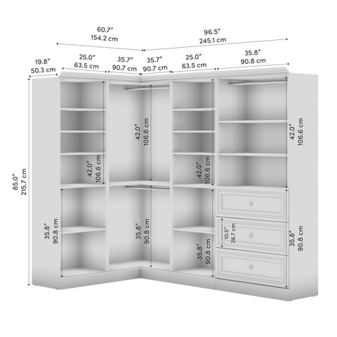 Organisateur de garde-robe walk-in 97L
