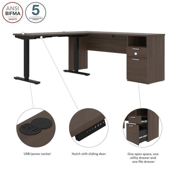 Bureau assis-debout électrique en L 72L