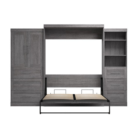 Queen Murphy Bed with Open and Concealed Storage (126W)