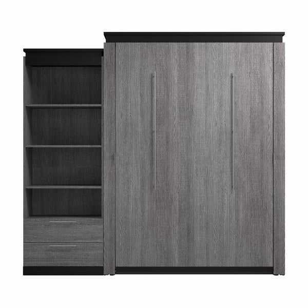 Grand lit escamotable avec tablettes et tiroirs (97L)