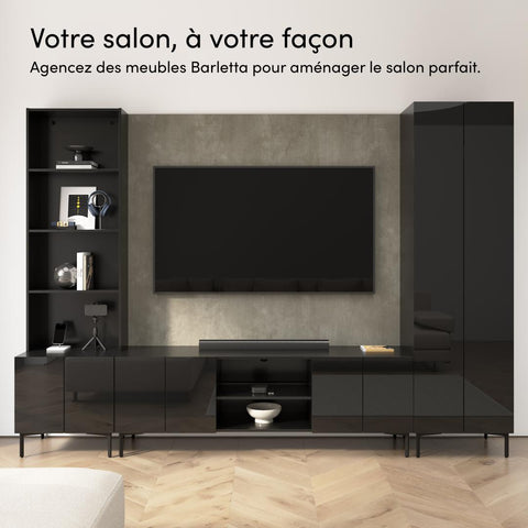 24W Modular Media Storage Tower with Shelves